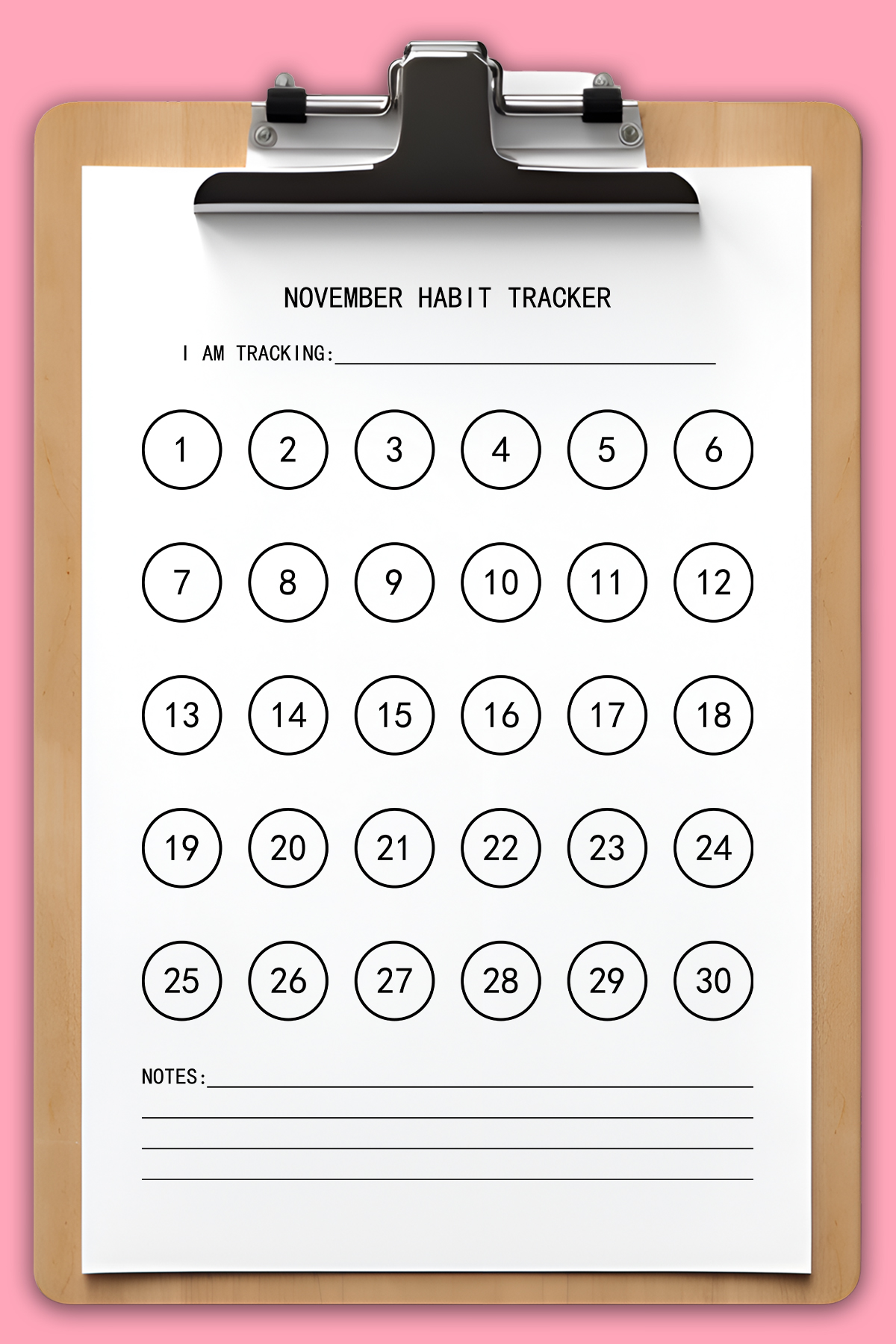 free printable habit tracker set: 30, 31, 28, & 29 day